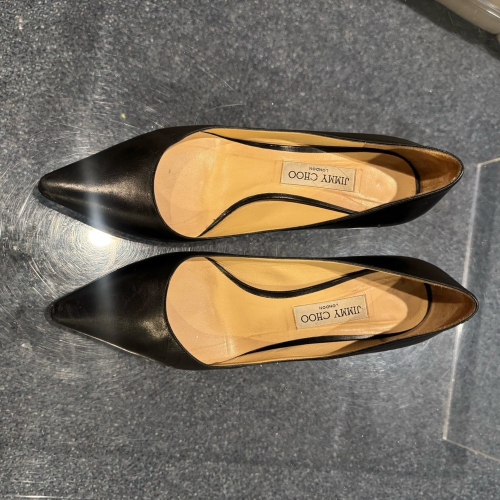 Jimmy Choo Black Leather Heels